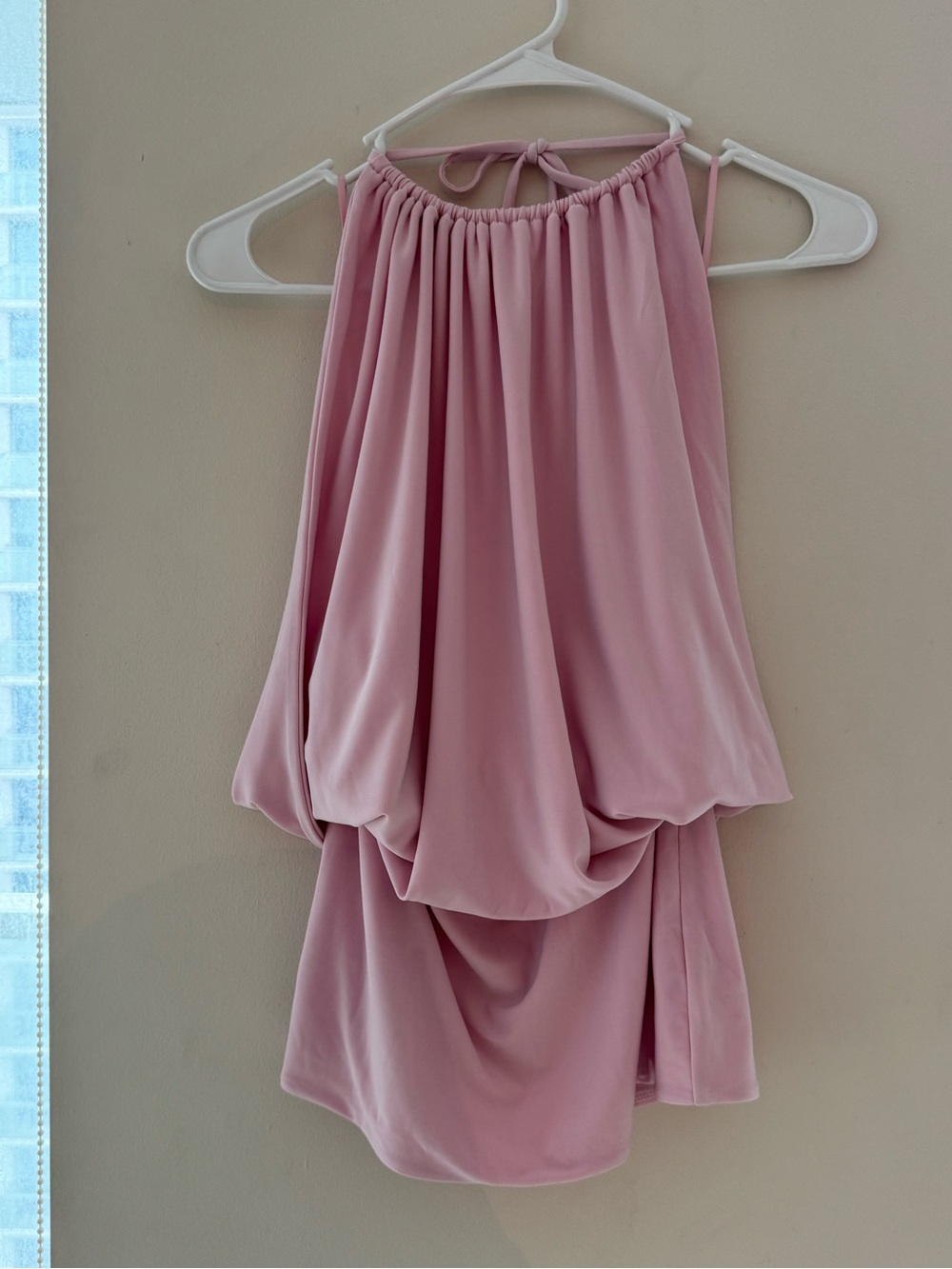 Aritzia Pink Halter Draped Women's Mini Dress